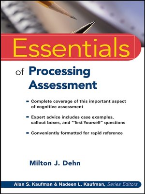 cover image of Essentials of Processing Assessment